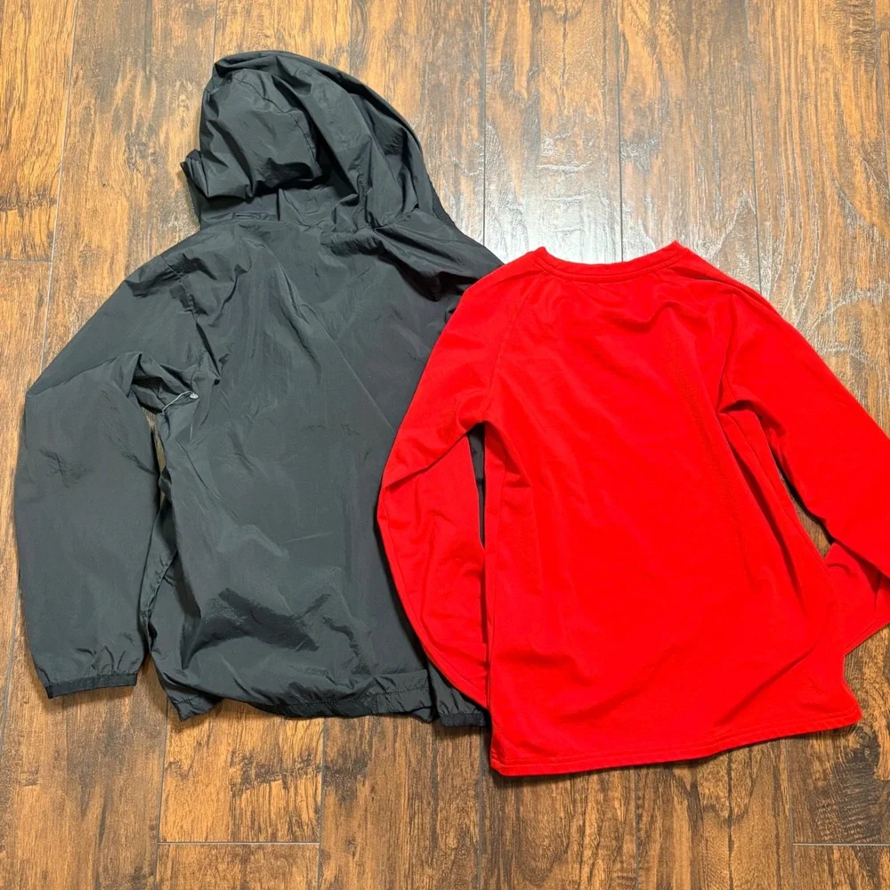 Old Navy Gradual Jacket Shirt Bundle Boys L Black Red Windbreaker Activewear